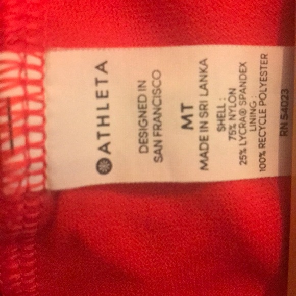 ❤️NWOT Athleta Red Swimsuit❤️ Medium Tall - Picture 7 of 8